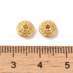 ラックメッキ真鍮製ビーズ  カドミウムフリー＆鉛フリー  フラットラウンド  18KGP本金メッキ  6.7x4.3mm  穴：1.4mm&nbsp;KK-S375-03G