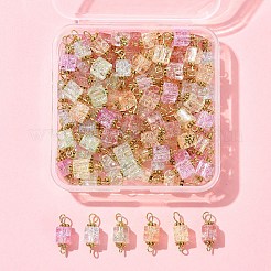 100Pcs Glass Connector Charms&nbsp;PALLOY-FZ00018