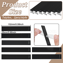 アクリル粘土ガイドツールセット1セット  長方形  ブラック  152x25x2~10mm  14pc&nbsp;DIY-BC0015-09C