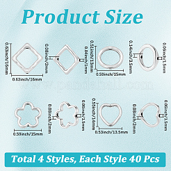 160Pcs 4 Styles Tibetan Style Alloy Bead Frame&nbsp;FIND-PA0001-39