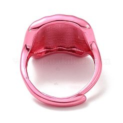 Brass Rectangle Signet Adjustable Ring for Women&nbsp;RJEW-G254-01C