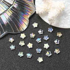 20 個 4 色透明スプレー塗装 & 曇りガラスビーズ  ABカラーメッキ  スター  ミックスカラー  8x8.5x4mm  穴：1mm  5個/カラー&nbsp;GLAA-YW0001-88
