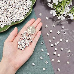 メッキアクリルビーズ  ライン入り  混合文字の立方体  ゴールド  5.5~6x5.5~6x5.5~6mm  穴：3.5mm  26文字  8g /文字  約48pcs /文字  208 G /ボックス  約1248個/箱&nbsp;SACR-CA0001-04