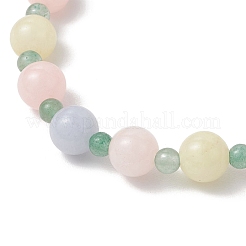 Natural Green Aventurine and White Jade Imitation Morganite Beaded Bracelets for Women&nbsp;BJEW-JB11932-02