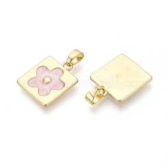 Brass with Enamel Pendants&nbsp;KK-T073-56A-G