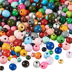 300Pcs 3 Styles Round Natural Wood Beads&nbsp;WOOD-TA0003-04