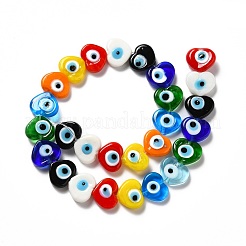 Handmade Evil Eye Lampwork Beads Strands&nbsp;LAMP-E023-07C-09
