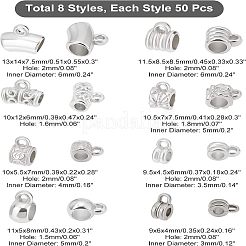 400スタイルccbプラスチックチューブベイル8個  ループベイル  チューブ  プラチナ  11x5x8mm  穴：1.5mm  50個/スタイル&nbsp;CCB-FH0001-12