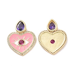 Brass Micro Pave Cubic Zirconia Pendants&nbsp;ZIRC-I044-22G