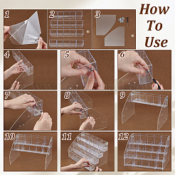4-Tier Transparent Acrylic Pen Holder Display Stand&nbsp;AJEW-WH0609-334