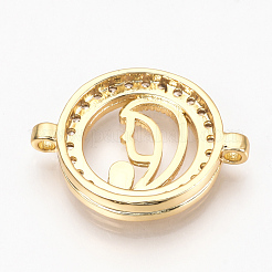 Brass Micro Pave Cubic Zirconia Links&nbsp;X-ZIRC-Q013-43G
