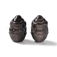 天然銀黒曜石ビーズ  かごに入ったウサギ  17.5~19x12mm  穴：1.5mm&nbsp;G-G859-14