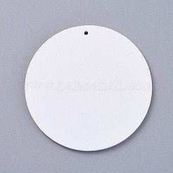 プリント加工木製のビッグサイズペンダント  染め  人間の頭とフラットラウンド  ミックスカラー  60x2.5mm  穴：1.5mm&nbsp;WOOD-S041-M