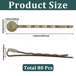 80Pcs Alloy Hair Bobby Pin Cabochon Settings&nbsp;FIND-SC0021-62