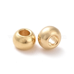 304ステンレススチールビーズ  ラウンド  24KGP本金メッキ  6x5mm  穴：2mm&nbsp;X-STAS-H400-6mm-45G