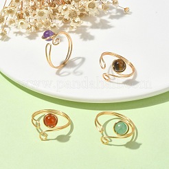 4Pcs 4 Style Alloy Wire Wrap Open Cuff Rings Set&nbsp;RJEW-TA00096