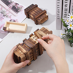 2個 2スタイル 開けられない木製秘密箱 現金隠し  インテリジェンス玩具  コーヒー  1個/スタイル&nbsp;AJEW-GA0003-89