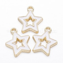 合金エナメルチャーム  スター  ゴールドカラー  16.5x14x1.8mm  穴：2mm&nbsp;X-PALLOY-P118-24