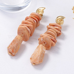 Alloy Resin Stud Dangle Earrings for Women&nbsp;WG65E85-01