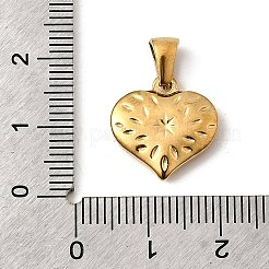 304ステンレスペンダント  イオンプレーティング（ip）  ハートチャーム  18KGP本金メッキ  15.5x15x3mm  穴：5x3mm&nbsp;STAS-B094-08G