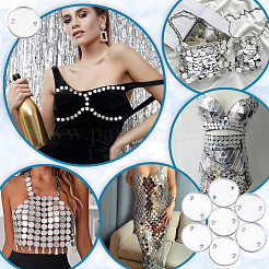 200Pcs Flat Round Acrylic Mirror Sew on Rhinestone&nbsp;FIND-GA0003-69