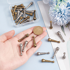 合金コードの端  ボロタイエンドキャップ  ミックスカラー  32.5x9mm  内径：4mm  14個/カラー&nbsp;FIND-GO0002-87A