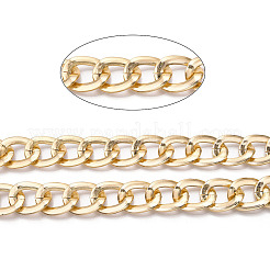 アルミカーブチェーン  溶接されていない  スプールで  ゴールドカラー  22x17x2mm  約32.81フィート（10m）/ロール&nbsp;CHA-T001-49G