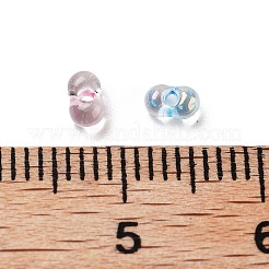ガラスビーズ  オーバル  DIYブレスレットアクセサリー  ライラック  4x3x2mm  穴：0.8mm&nbsp;GLAA-U003-01O