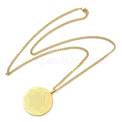 304 Stainlessa Steel Curb Chain Pendant Necklaces&nbsp;LS-NJEW-H034-03G