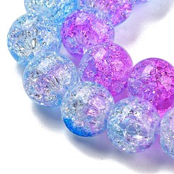 Spray Painted Crackle Glass Beads Strands&nbsp;DGLA-C002-6mm-05