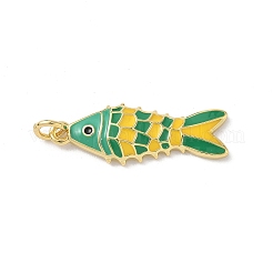 海の動物の真鍮エナメルペンダント  ラックめっき  カドミウムフリー＆鉛フリー  長持ちメッキ  丸カン付き  18KGP本金メッキ  ミックスカラー  27x10x3mm  穴：3.5mm&nbsp;KK-B155-02B-G