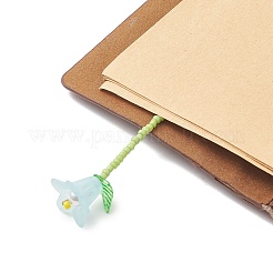 花のアクリルブックマーク  ガラスシードビーズとタイガーテールワイヤー付き  ミックスカラー  185~190x21x18mm&nbsp;AJEW-TA00064