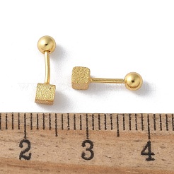 S999 ファインシルバースタッドピアス  キューブ  ゴールドカラー  3x3mm&nbsp;EJEW-M064-02G