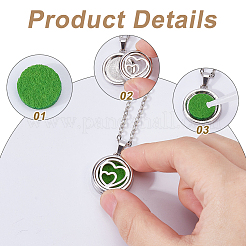 2 Sets Alloy Hollow Essential Oil Diffuser Perfume Locket Pendant 304 Stainless Steel Chain Necklaces&nbsp;NJEW-HS0001-22B