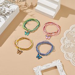 Glass Seed Beads Beaded Multi-strand Bracelets&nbsp;BJEW-JB09072