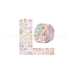 花柄コットン生地  DIYクラフト製作用品  長方形  ピンク  100x6.5x0.01cm  40個/セット&nbsp;DIY-WH0588-11A