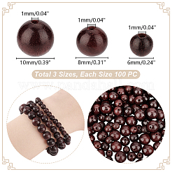 300Pcs 3 Styles Natural Wood Beads Strands&nbsp;WOOD-GA0001-66