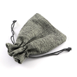 Polyester Imitation Burlap Packing Pouches Drawstring Bags&nbsp;X-ABAG-R005-9x7-04