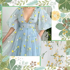 Flower Pattern Polyester Embroidery Lace Fabric&nbsp;AJEW-WH0314-267