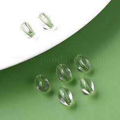 透明なアクリルビーズ  オーバル  薄緑  9.5x6mm  穴：1.5mm  約2000個/500g&nbsp;MACR-S373-134-T03