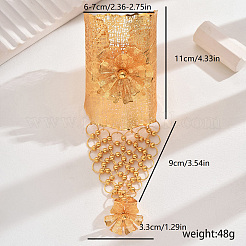 花柄の豪華な中東の花嫁用鉄製リングブレスレット  広くてファッショナブル  ゴールドカラー  内径：2-3/8~2-3/4インチ（6~7cm）&nbsp;AG4131