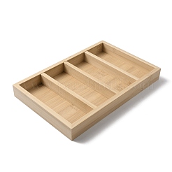 眼鏡用4グリッドバンブーディスプレイプレート  デスクトップ用  家の装飾  バリーウッド  27x17.5x3cm  内径：5.55~5.65x15.5x2.45のCM&nbsp;ODIS-WH0029-56