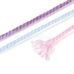 30mセグメント染色マクラメコットンコード  丸編みロープ  壁掛け用  工芸  ギフト包装  ライトブルー  1mm  約32.81ヤード（30m）/ロール&nbsp;OCOR-T018-01M