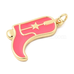 真鍮チャーム  ブーツ/シューズチャーム  エナメル  魚のチャーム  鉛フリー＆カドミウムフリー  長持ちメッキ  ラックめっき  18KGP本金メッキ  ピンク  22x15.5x2mm  丸カン：5x1ミリ  内径：3mm&nbsp;KK-Z147-04G-03
