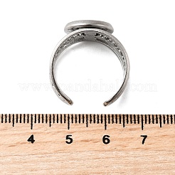 304 Stainless Steel Cuff Ring Components&nbsp;STAS-V012-01B-P
