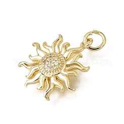 Brass Pave Clear Cubic Zirconia Pendants&nbsp;CU-L001-17G-01