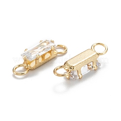 Brass Clear Cubic Zirconia Links Connectors&nbsp;ZIRC-G170-16G