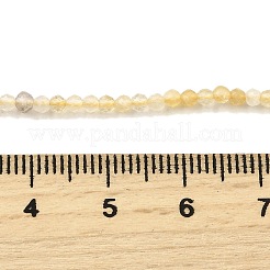 天然シトリン（加熱）ビーズ連売り  グラデーションカラー  多面カット  グレードAA  ラウンド  2mm  穴：0.5mm  約172個/連  38cm&nbsp;G-G259-D03-2mm