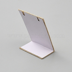 リネン布の長方形斜め背面シングルイヤリングディスプレイスタンド  l形  パパイヤホイップ  5.7x3.6x8cm&nbsp;EDIS-WH0031-38