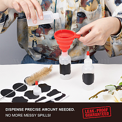 プラスチック目盛りスクイズボトル  赤い先端キャップ付き  ケチャップ用の丈夫なスプレーボトル  ソース  シロップ  ドレッシング  アート＆クラフト  ホワイト  3.6x9.2cm  容量：60ミリリットル&nbsp;AJEW-BC0001-02A